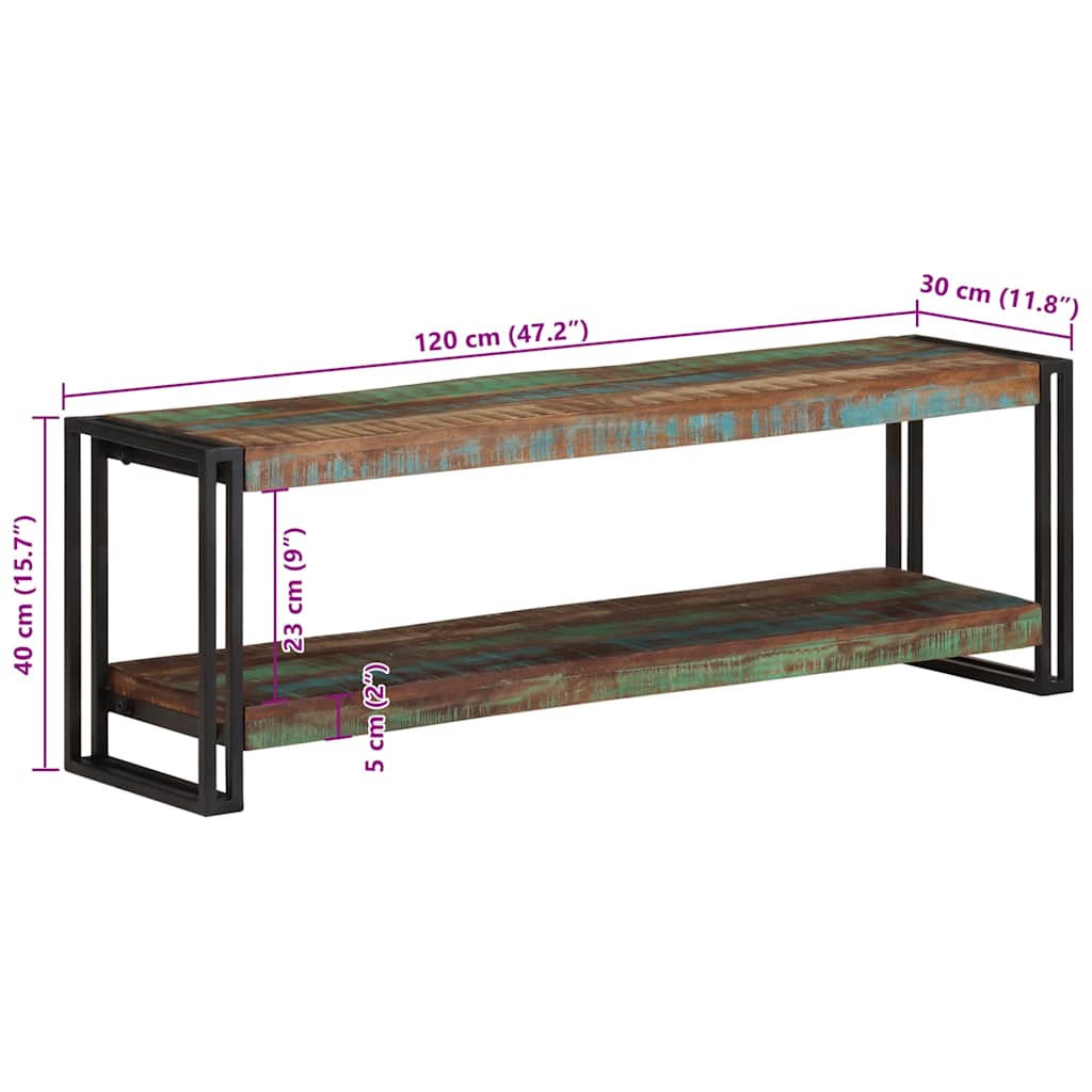 TV-Schrank 120x30x40 cm Altholz Massiv