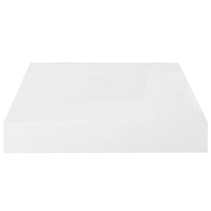 Schweberegale 2 Stk. Hochglanz-Weiß 23x23,5x3,8 cm MDF