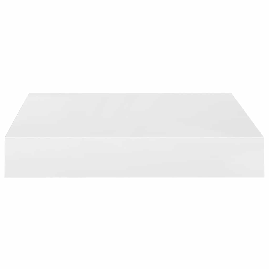 Schweberegale 4 Stk. Hochglanz-Weiß 23x23,5x3,8 cm MDF