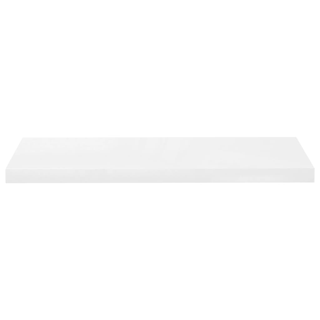 Flydende hylde højglans hvid 80x23,5x3,8 cm MDF