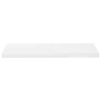 Flydende hylde højglans hvid 80x23,5x3,8 cm MDF