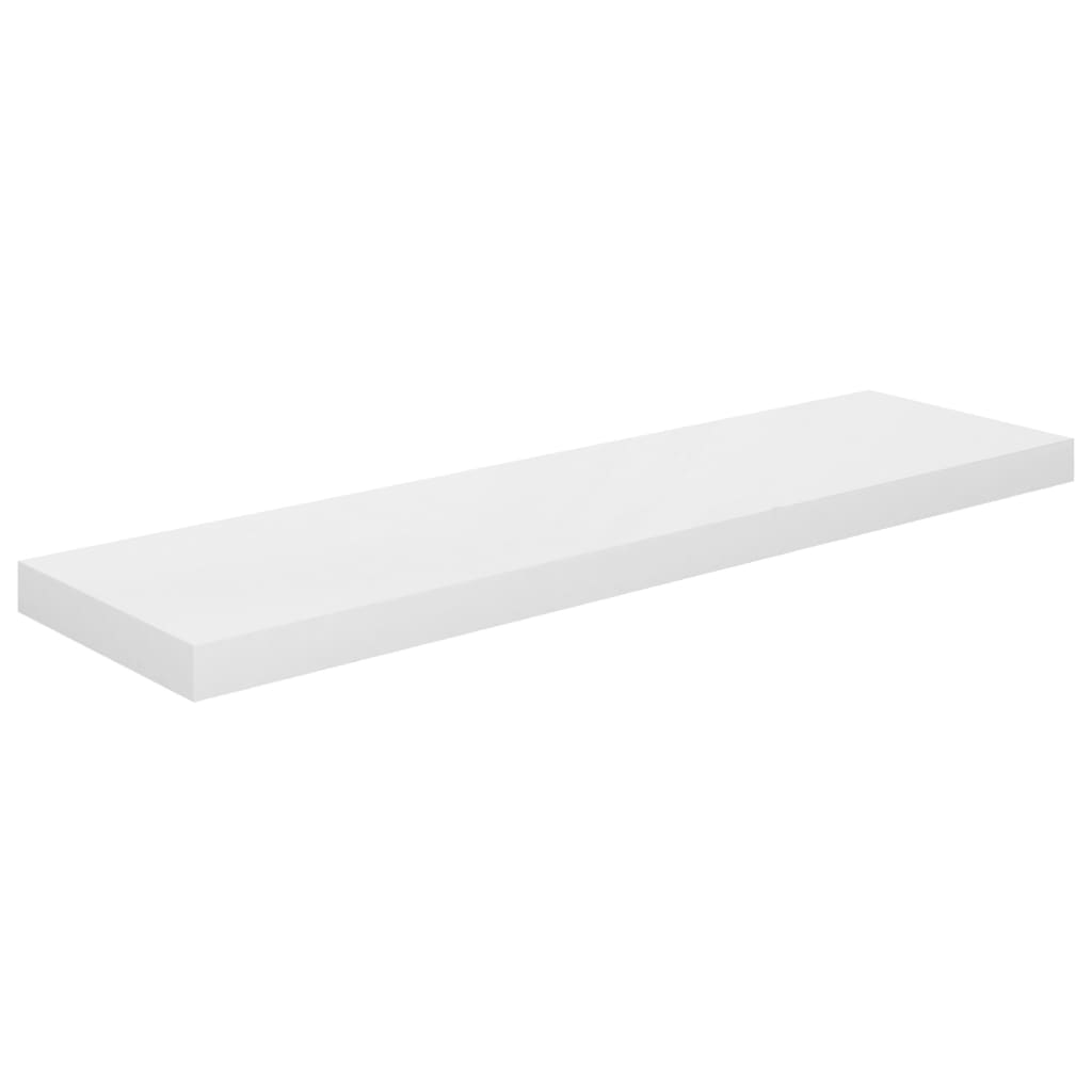 Flydende hylder 4 stk Højglans hvid 90x23,5x3,8 cm MDF