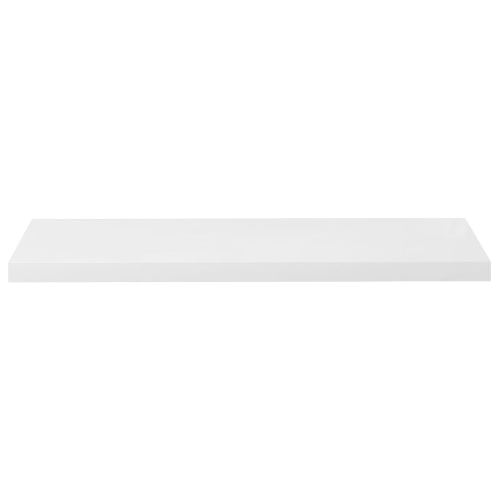 Flydende hylder 4 stk Højglans hvid 90x23,5x3,8 cm MDF