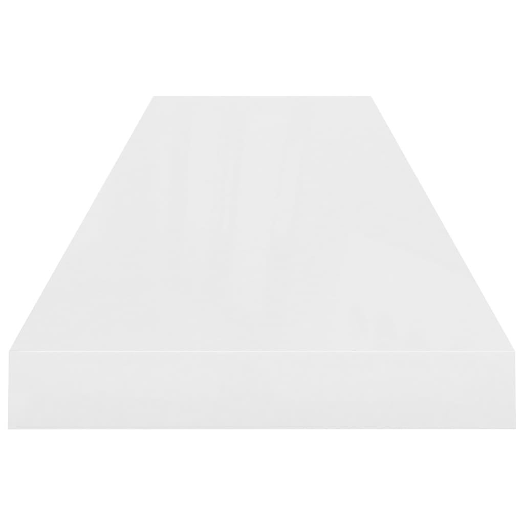 Flydende hylder 4 stk Højglans hvid 90x23,5x3,8 cm MDF