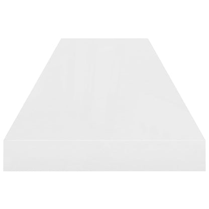 Flydende hylder 4 stk Højglans hvid 90x23,5x3,8 cm MDF