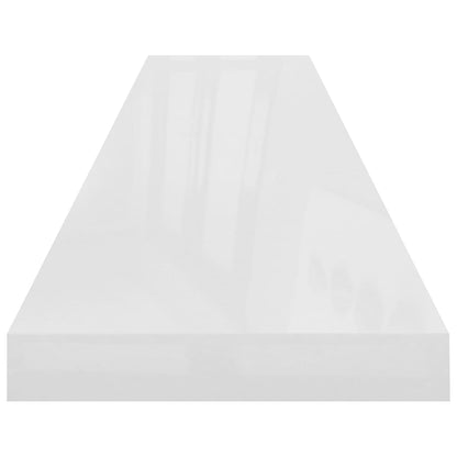 Flydende hylder 4 stk Højglans hvid 120x23,5x3,8 cm MDF