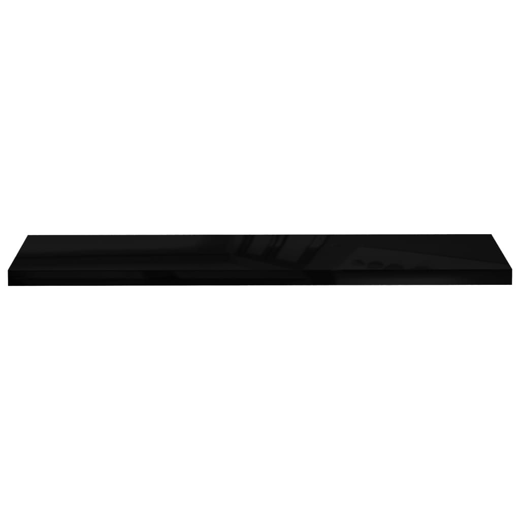 Flydende hylder 4 stk Højglans sort 120x23,5x3,8 cm MDF