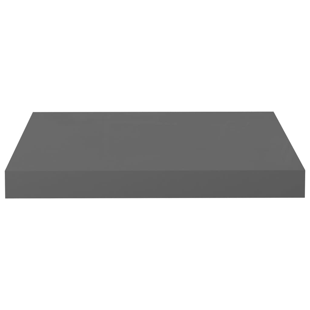 Flydende hylder 4 stk Grå højglans 40x23x3,8 cm MDF