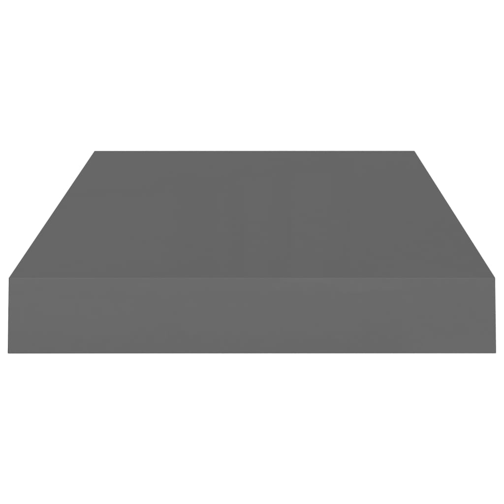 Flydende hylder 4 stk Grå højglans 40x23x3,8 cm MDF