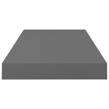 Schweberegale 2 Stk. Hochglanz-Grau 50x23x3,8 cm MDF