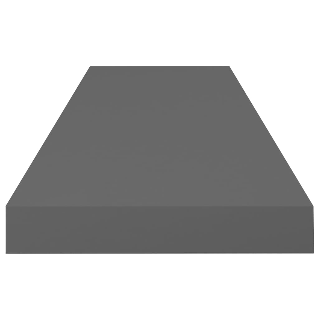 Flydende hylder 4 stk Grå højglans 80x23,5x3,8 cm MDF