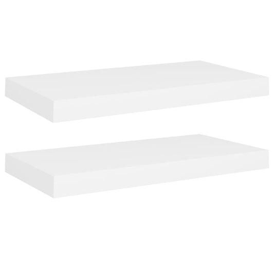 Schweberegale 2 Stk. Weiß 50x23x3,8 cm MDF