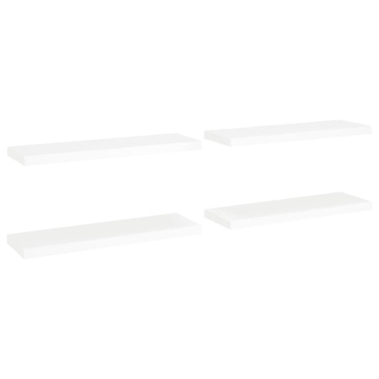 Schweberegale 4 Stk. Weiß 80x23,5x3,8 cm MDF