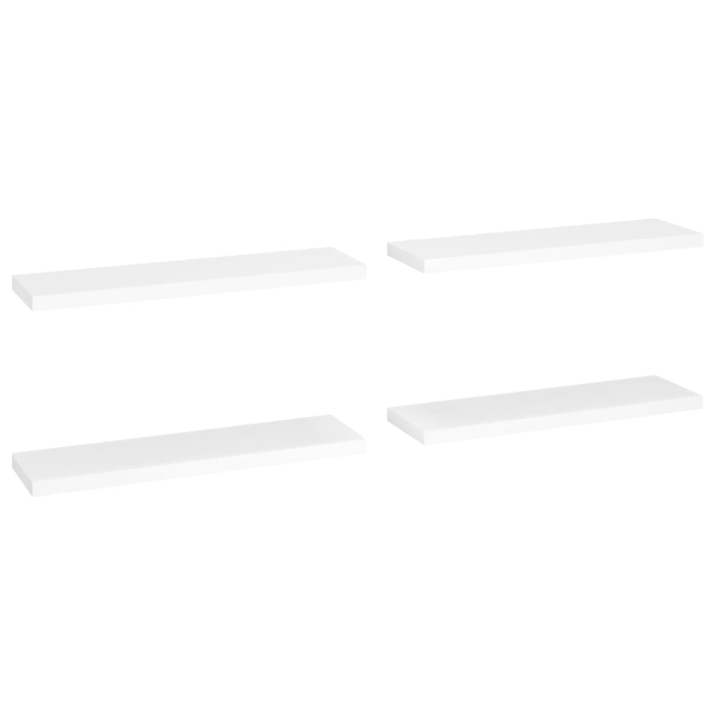 Schweberegale 4 Stk. Weiß 90x23,5x3,8 cm MDF