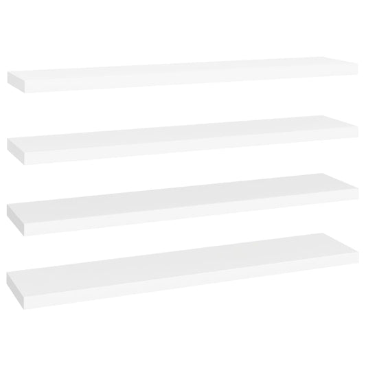 Schweberegale 4 Stk. Weiß 120x23,5x3,8 cm MDF