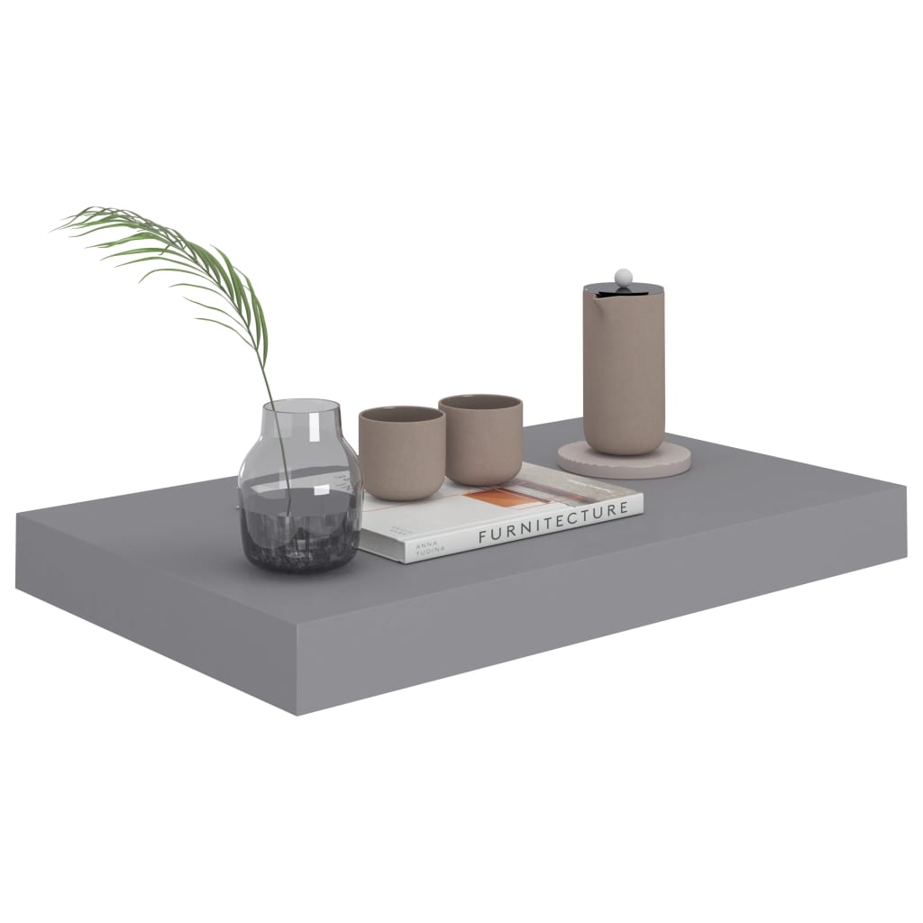 Schwebende Wandregale 4 Stk. Grau 40x23x3,8cm MDF