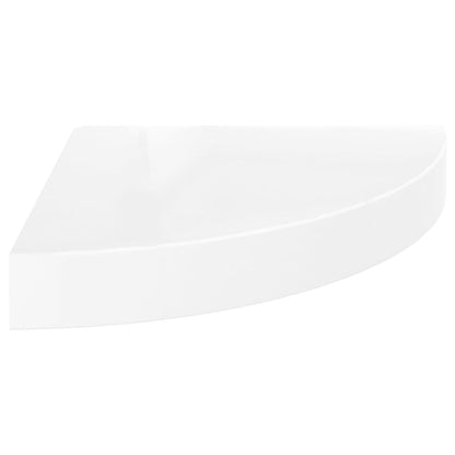 Eck-Schweberegal Hochglanz-Weiß 25x25x3,8 cm MDF