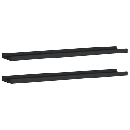 Bilderleisten 2 Stk. Schwarz 80x9x3 cm MDF