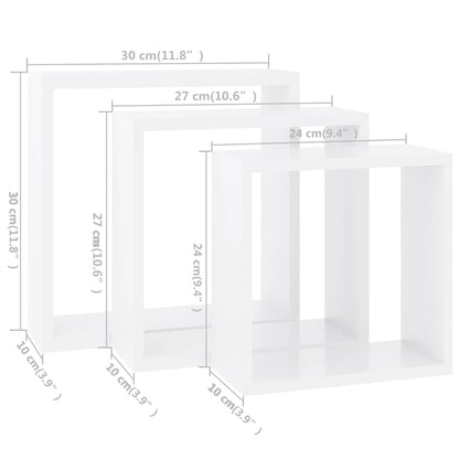 Würfelregale 3 Stk. Weiß MDF