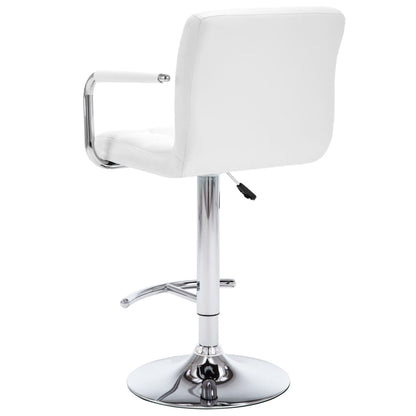 Barhocker 2 Stk. Weiß Kunstleder