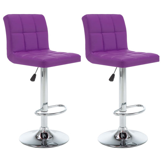 Barhocker 2 Stk. Lila Kunstleder