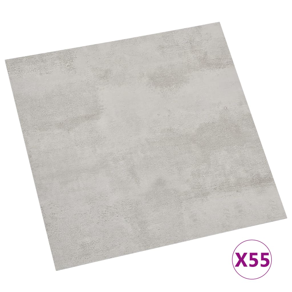 PVC-Fliesen Selbstklebend 55 Stk. 5,11 m² Hellgrau