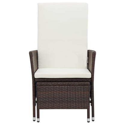 Garten-Liegestuhl mit Auflagen Poly Rattan Braun
