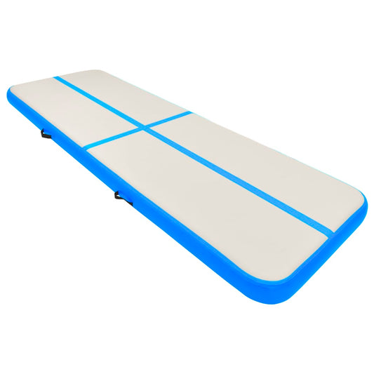 Oppustelig Gymnastikmåtte med pumpe 300x100x15 cm PVC Blå