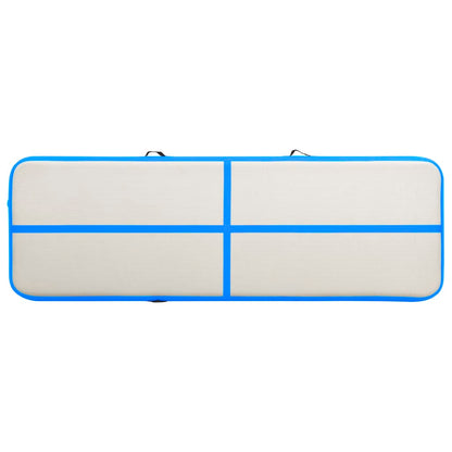 Oppustelig Gymnastikmåtte med pumpe 300x100x15 cm PVC Blå