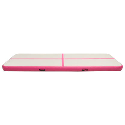 Oppustelig gymnastikmåtte med pumpe 500x100x15 cm PVC Pink