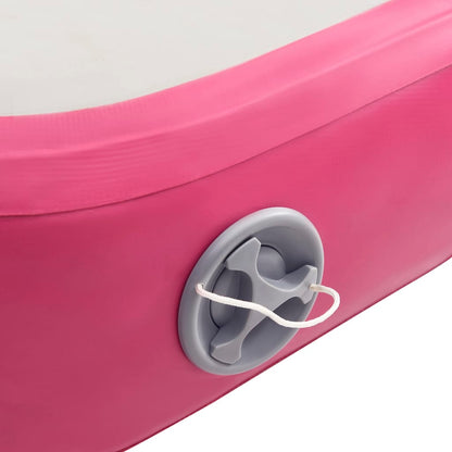 Oppustelig gymnastikmåtte med pumpe 500x100x15 cm PVC Pink