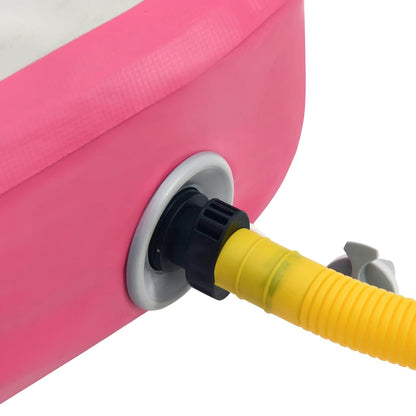 Oppustelig gymnastikmåtte med pumpe 500x100x15 cm PVC Pink