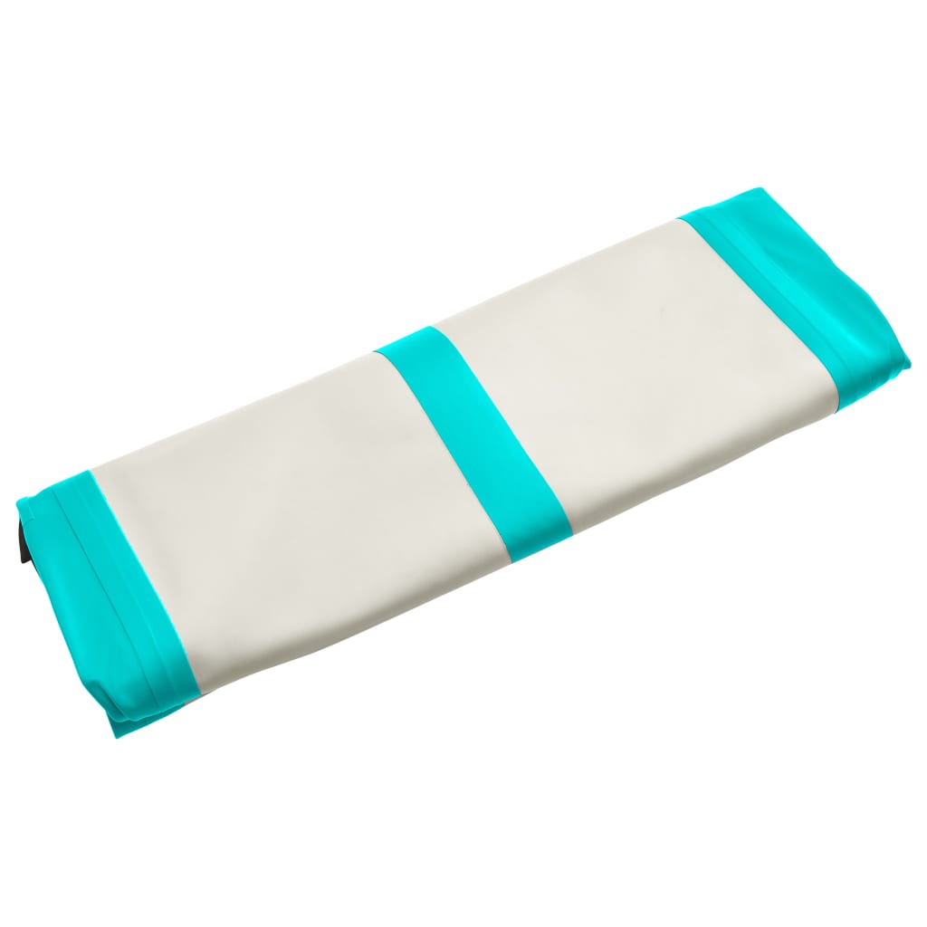 Oppustelig gymnastikmåtte med pumpe 500x100x15 cm PVC Grøn
