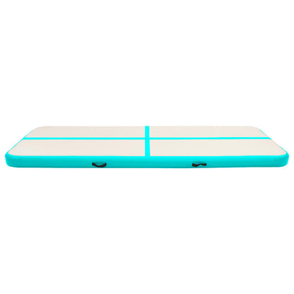 Oppustelig gymnastikmåtte med pumpe 500x100x15 cm PVC Grøn