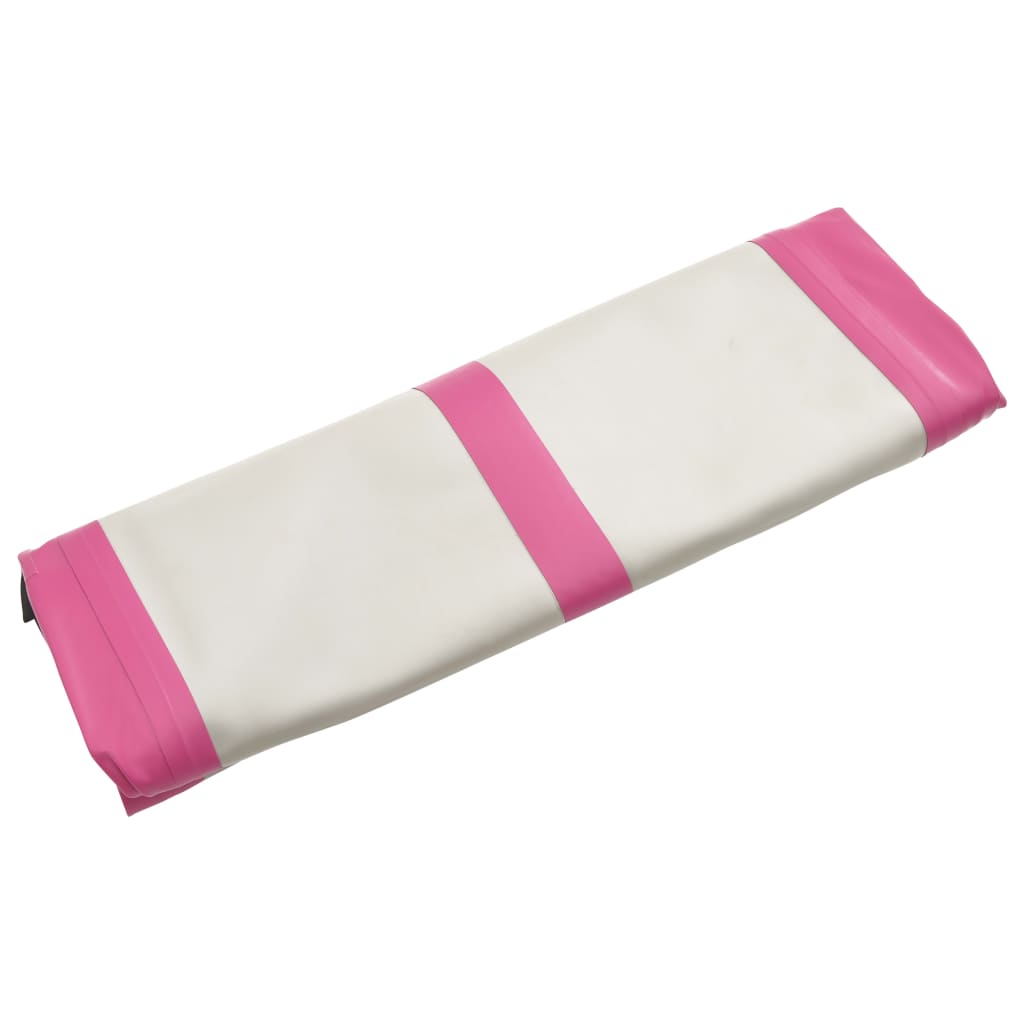 Oppustelig gymnastikmåtte med pumpe 600x100x15 cm PVC Pink