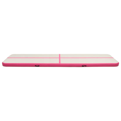 Oppustelig gymnastikmåtte med pumpe 600x100x15 cm PVC Pink