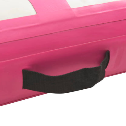Oppustelig gymnastikmåtte med pumpe 600x100x15 cm PVC Pink