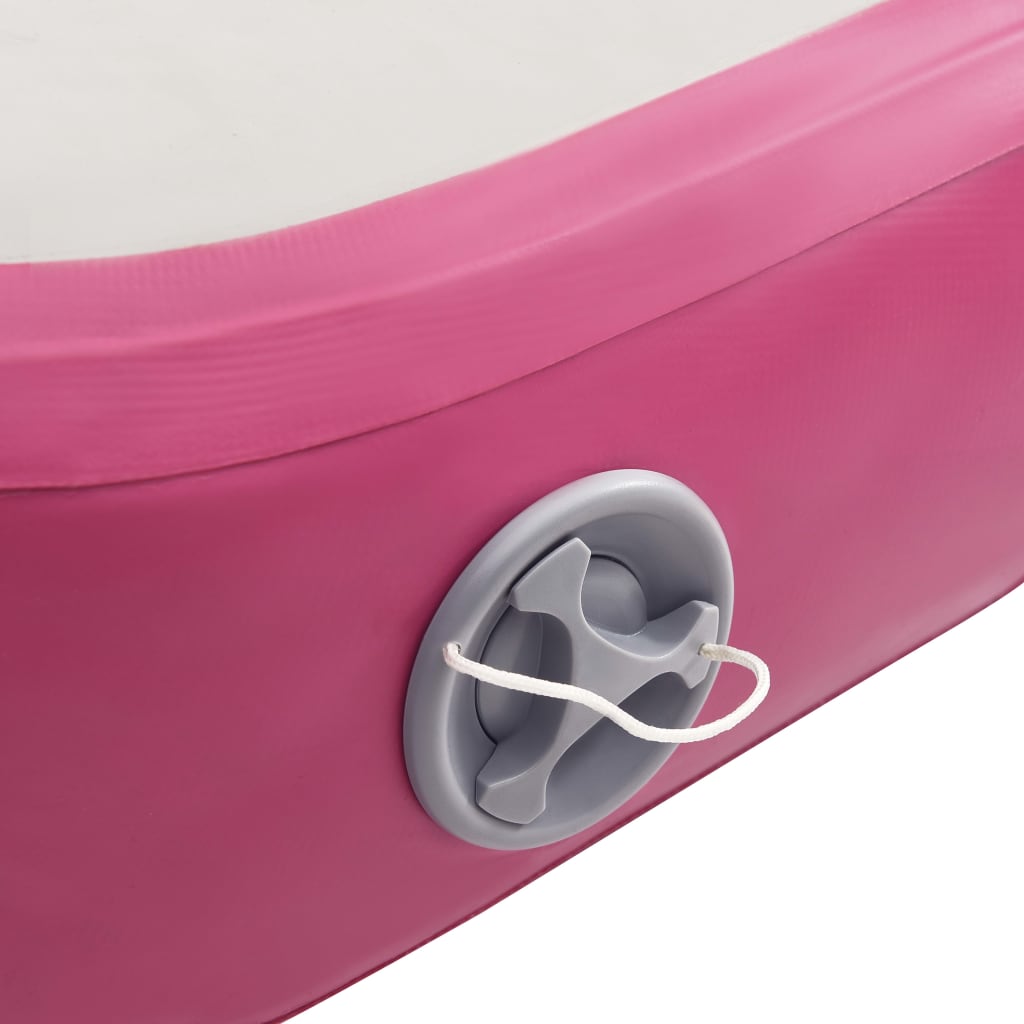Oppustelig gymnastikmåtte med pumpe 600x100x15 cm PVC Pink