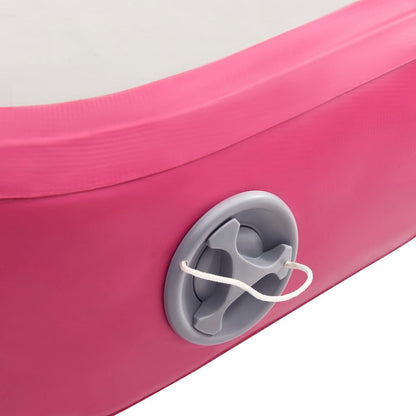 Oppustelig gymnastikmåtte med pumpe 600x100x15 cm PVC Pink