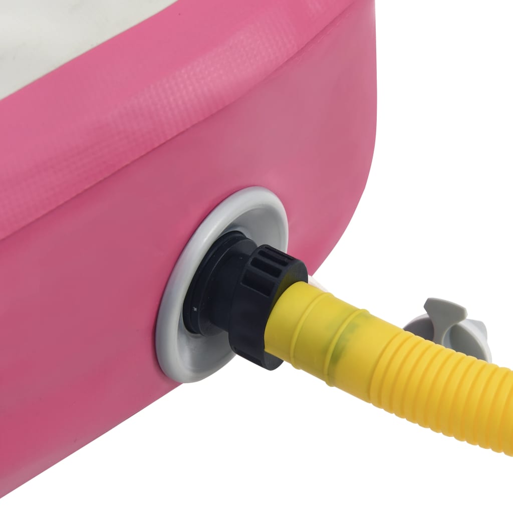 Oppustelig gymnastikmåtte med pumpe 600x100x15 cm PVC Pink