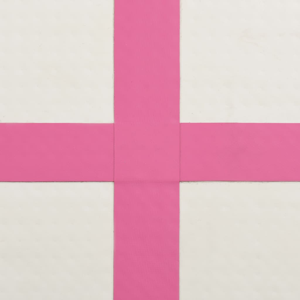 Oppustelig gymnastikmåtte med pumpe 600x100x15 cm PVC Pink