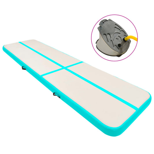 Oppustelig Gymnastikmåtte med pumpe 700x100x15 cm PVC Grøn