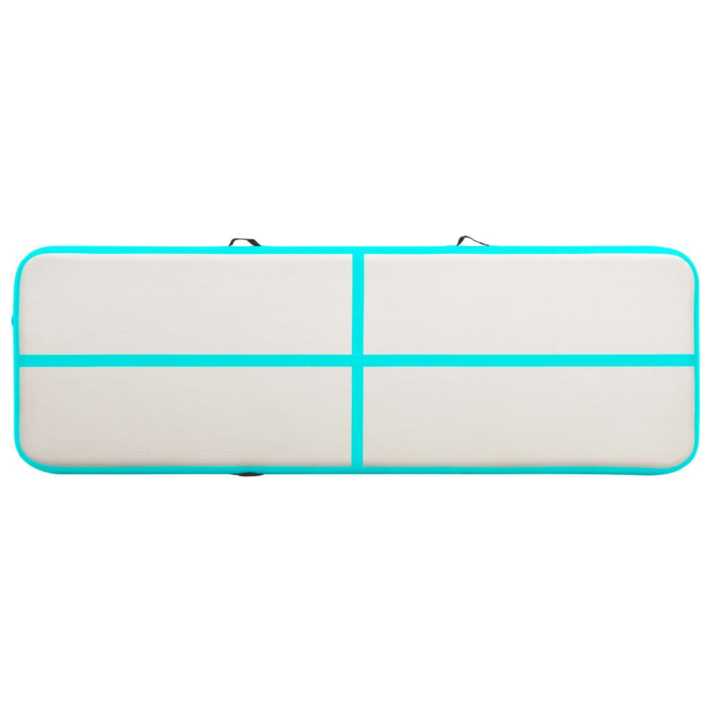 Oppustelig gymnastikmåtte med pumpe 300x100x20 cm PVC Grøn