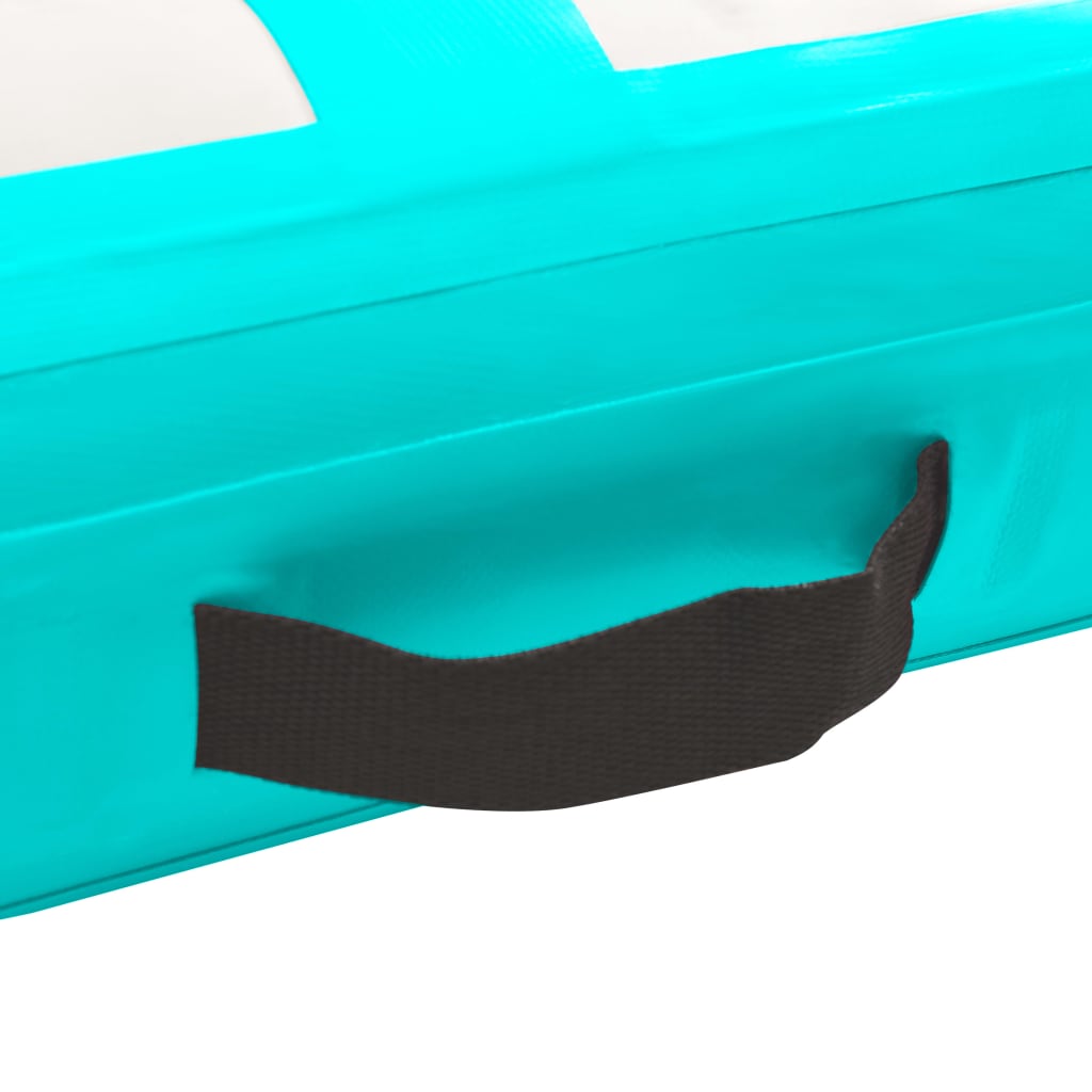 Oppustelig gymnastikmåtte med pumpe 300x100x20 cm PVC Grøn