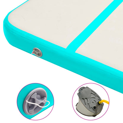 Oppustelig gymnastikmåtte med pumpe 300x100x20 cm PVC Grøn