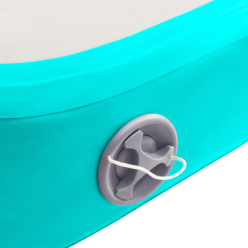 Oppustelig gymnastikmåtte med pumpe 300x100x20 cm PVC Grøn