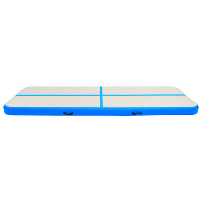 Oppustelig Gymnastikmåtte med pumpe 400x100x20 cm PVC Blå