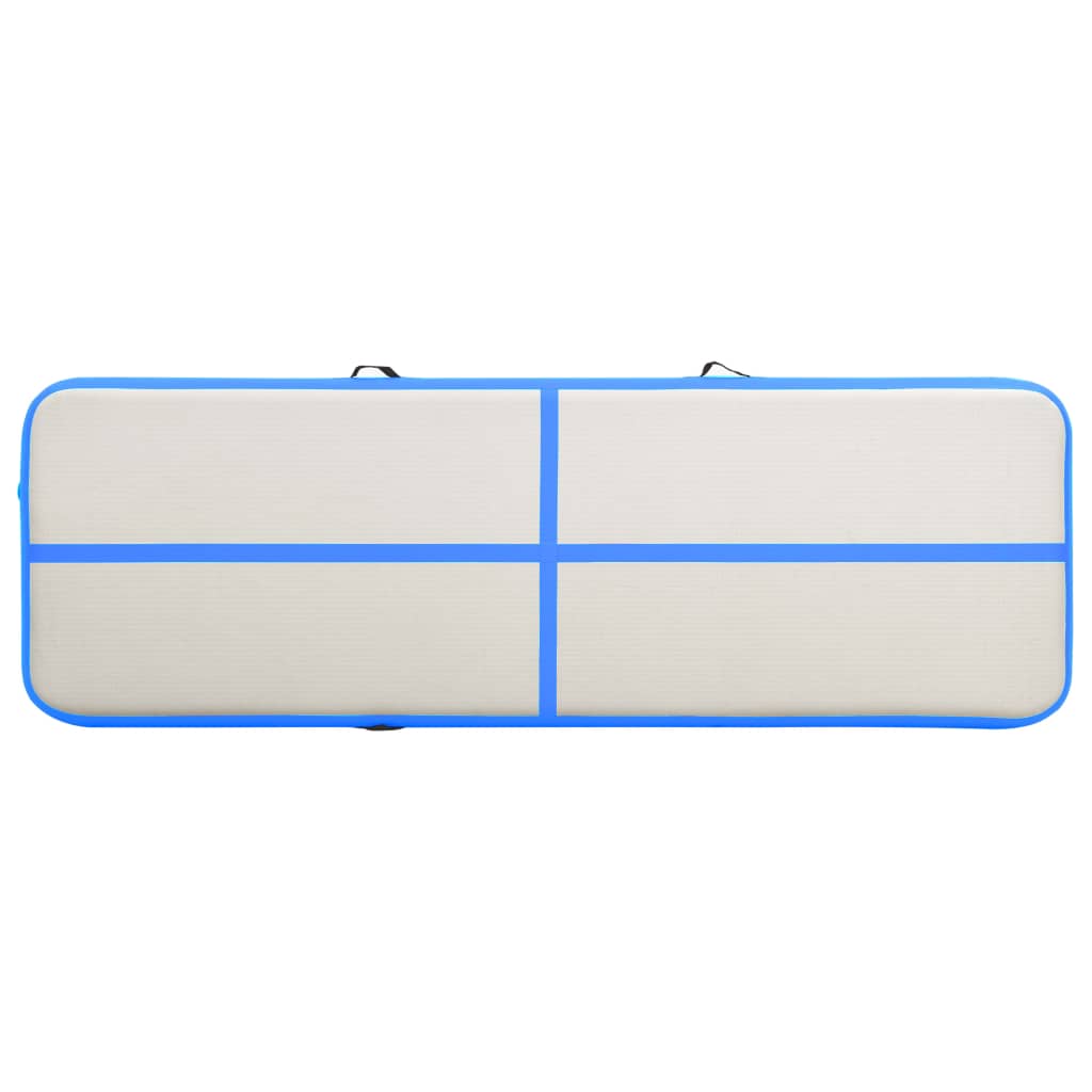 Oppustelig Gymnastikmåtte med pumpe 400x100x20 cm PVC Blå