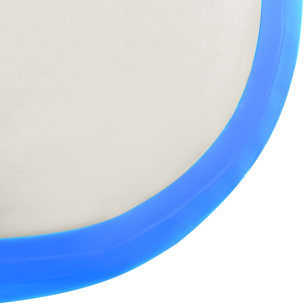 Oppustelig Gymnastikmåtte med pumpe 400x100x20 cm PVC Blå