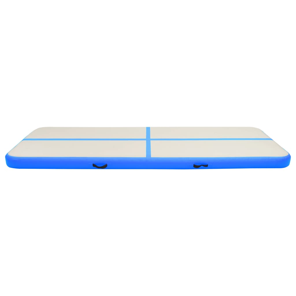 Oppustelig gymnastikmåtte med pumpe 500x100x20 cm PVC Blå